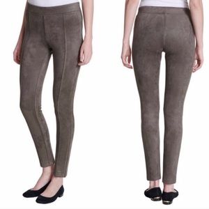 NWT ANDREW MARC Taupe Faux Suede Leggings XS